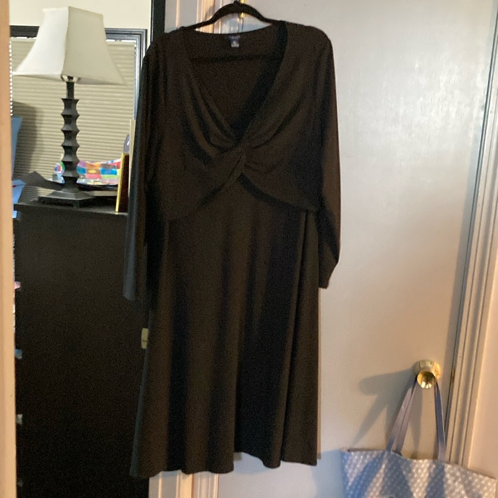 Stretchy flattering Black cocktail dress